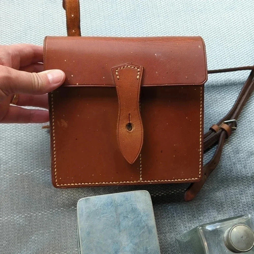 Vintage Sandwich case and  Saddle Canteen 1950's